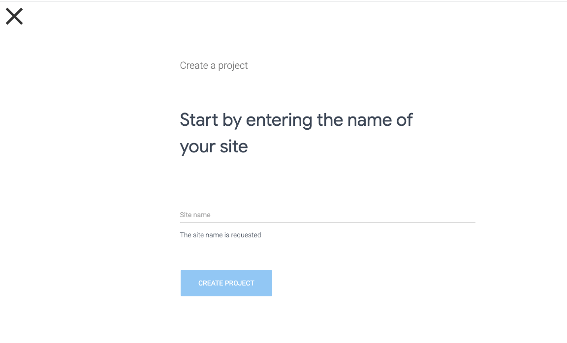 Clicking on the “Add a project” button will present you with a tour for setting up a project. You will be asked for your project name